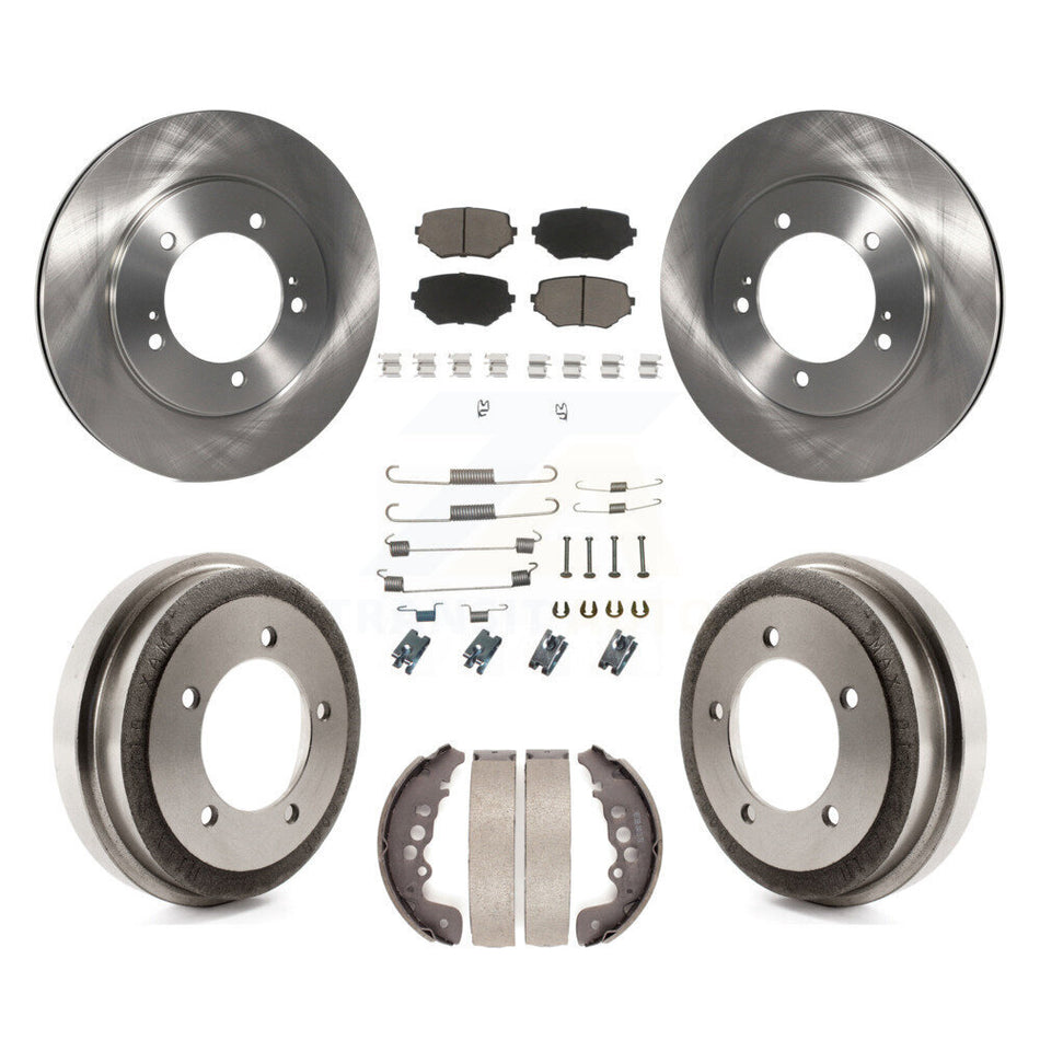 Front Rear Disc Brake Rotors Ceramic Pads And Drum Kit (7Pc) For Suzuki Grand Vitara K8C-102283