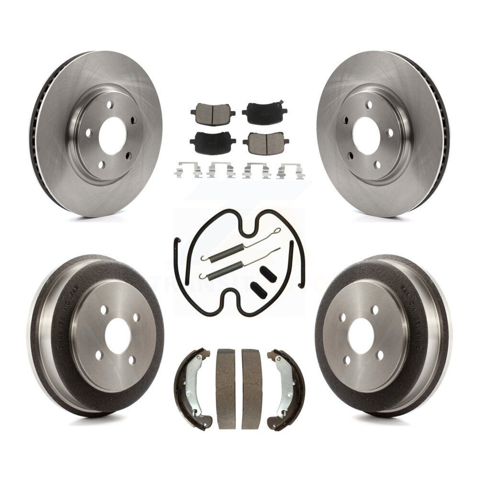 Front Rear Disc Brake Rotors Ceramic Pads And Drum Kit (7Pc) For 2006 Pontiac Pursuit With Brakes K8C-102289