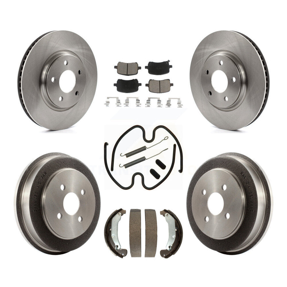 Front Rear Disc Brake Rotors Ceramic Pads And Drum Kit (7Pc) For 2006 Pontiac Pursuit With Brakes K8C-102289