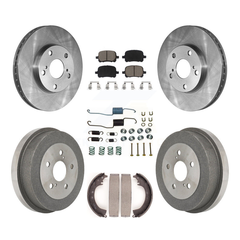 Front Rear Disc Brake Rotors Ceramic Pads And Drum Kit (7Pc) For 1999-2001 Toyota Solara 2.2L K8C-102294