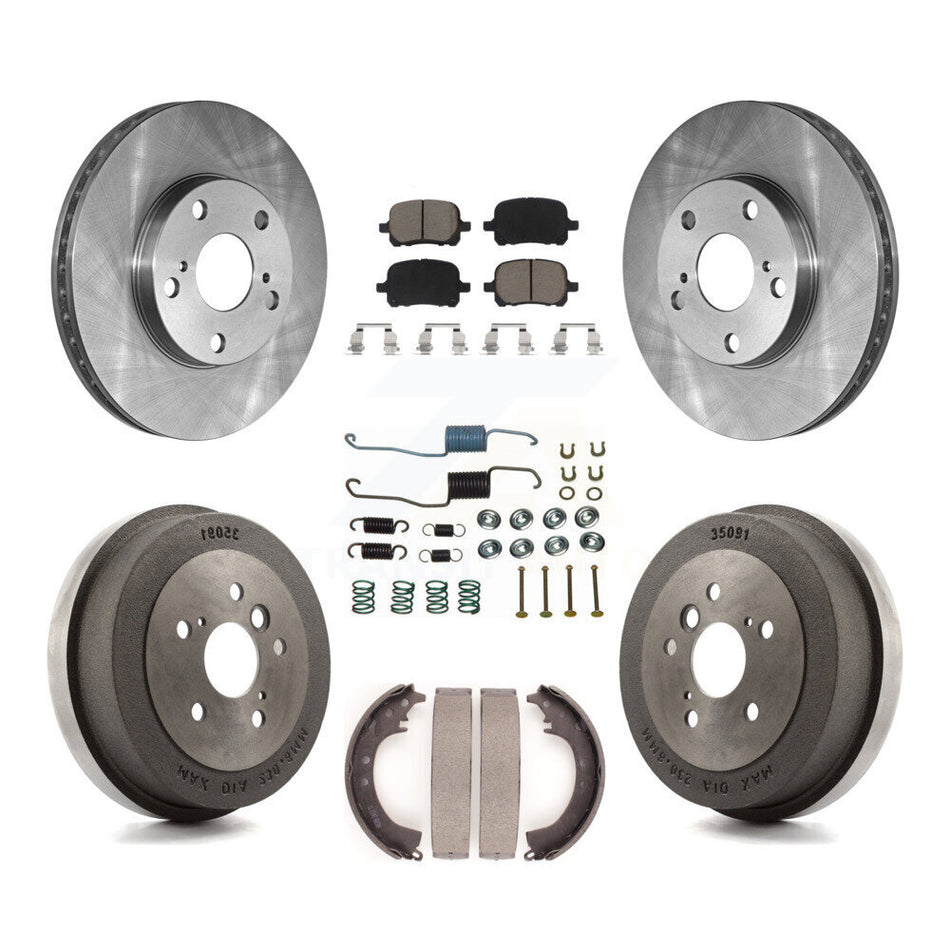 Front Rear Disc Brake Rotors Ceramic Pads And Drum Kit (7Pc) For 2002-2003 Toyota Solara 2.4L K8C-102295