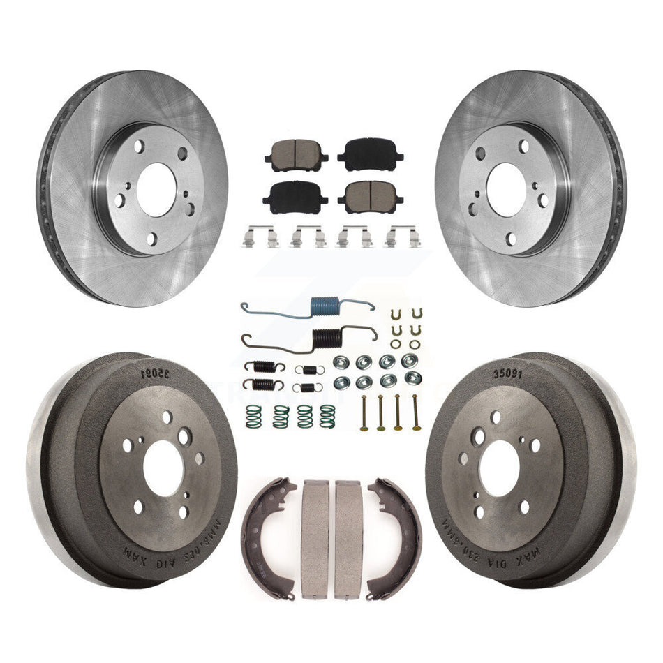 Front Rear Disc Brake Rotors Ceramic Pads And Drum Kit (7Pc) For 2002-2003 Toyota Solara 2.4L K8C-102295