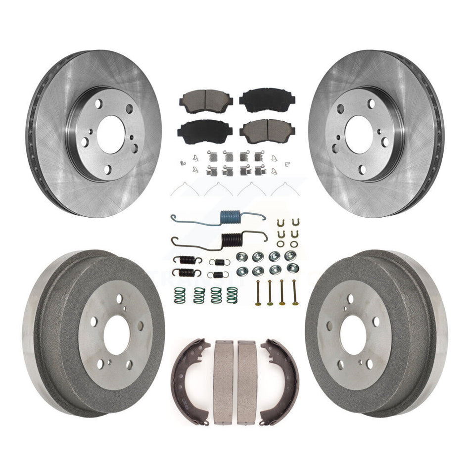 Front Rear Disc Brake Rotors Ceramic Pads And Drum Kit (7Pc) For Toyota Camry K8C-102296