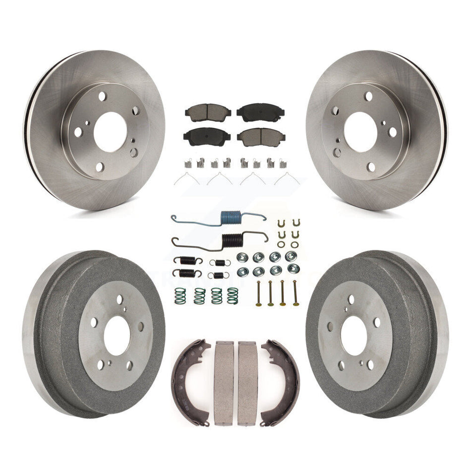 Front Rear Disc Brake Rotors Ceramic Pads And Drum Kit (7Pc) For Toyota Camry 2.2L K8C-102297