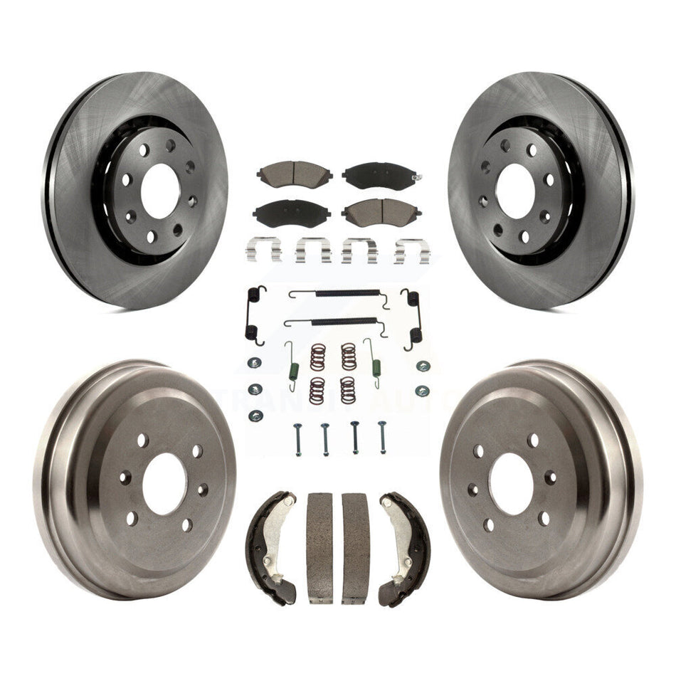 Front Rear Disc Brake Rotors Ceramic Pads And Drum Kit (7Pc) For Chevrolet Aveo Spark Aveo5 Pontiac G3 Suzuki Wave Wave5 Swift+ K8C-102303