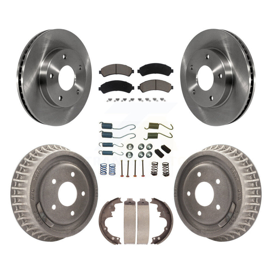 Front Rear Disc Brake Rotors Ceramic Pads And Drum Kit (7Pc) For 1998-2003 Chevrolet S10 4WD with rear brakes K8C-102305
