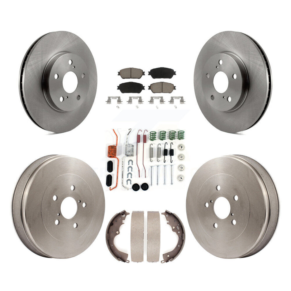 Front Rear Disc Brake Rotors Ceramic Pads And Drum Kit (7Pc) For 2004-2010 Toyota Sienna K8C-102306