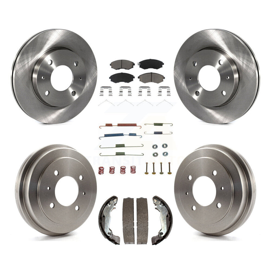 Front Rear Disc Brake Rotors Ceramic Pads And Drum Kit (7Pc) For Hyundai Elantra rear brakes K8C-102308
