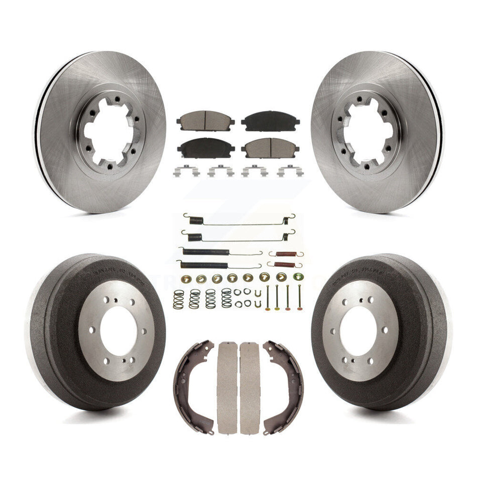 Front Rear Disc Brake Rotors Ceramic Pads And Drum Kit (7Pc) For Nissan Pathfinder INFINITI QX4 K8C-102321