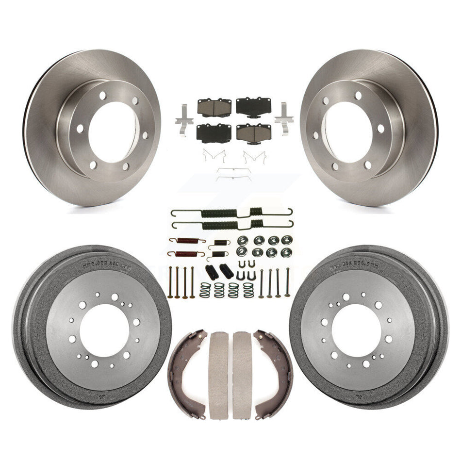 Front Rear Disc Brake Rotors Ceramic Pads And Drum Kit (7Pc) For 2001 Toyota 4Runner With 15" Factory Wheels K8C-102328