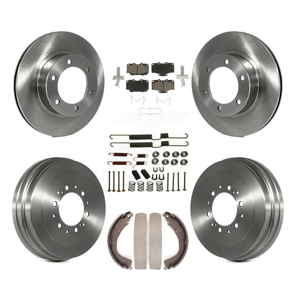 Front Rear Disc Brake Rotors Ceramic Pads And Drum Kit (7Pc) For 2002 Toyota 4Runner With 16" Factory Wheels K8C-102329