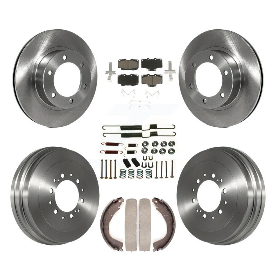 Front Rear Disc Brake Rotors Ceramic Pads And Drum Kit (7Pc) For 2002 Toyota 4Runner With 16" Factory Wheels K8C-102329