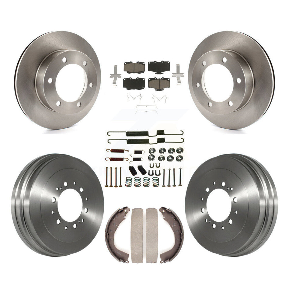 Front Rear Disc Brake Rotors Ceramic Pads And Drum Kit (7Pc) For 2002 Toyota 4Runner With 15" Factory Wheels K8C-102330