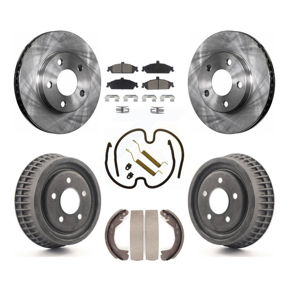 Front Rear Disc Brake Rotors Ceramic Pads And Drum Kit (7Pc) For Chevrolet Pontiac Grand Am Malibu Classic Oldsmobile Alero Cutlass K8C-102332