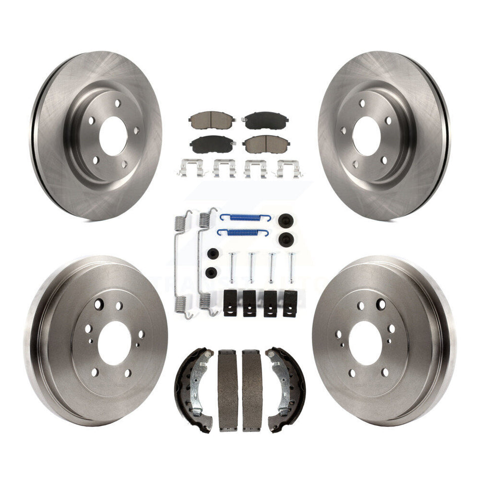 Front Rear Disc Brake Rotors Ceramic Pads And Drum Kit (7Pc) For 2017-2019 Nissan Sentra Turbocharged K8C-102337
