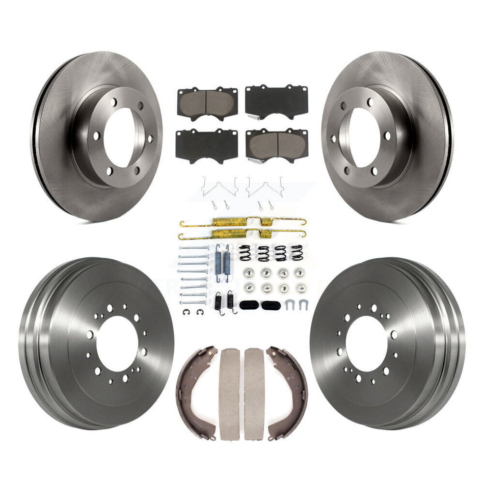 Front Rear Disc Brake Rotors Ceramic Pads And Drum Kit (7Pc) For 2004-2006 Toyota Tundra K8C-102339