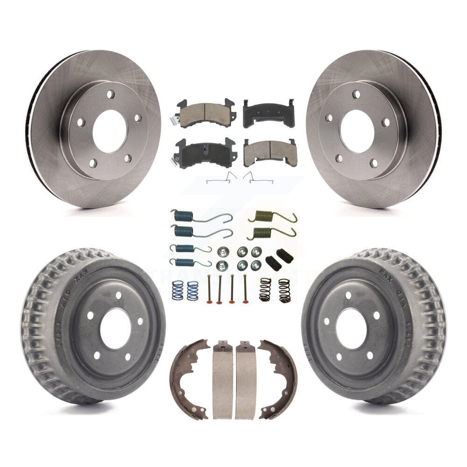 Front Rear Disc Brake Rotors Ceramic Pads And Drum Kit (7Pc) For Chevrolet S10 Blazer GMC S15 Jimmy Sonoma Buick Riviera Oldsmobile Toronado Syclone Bravada K8C-102340