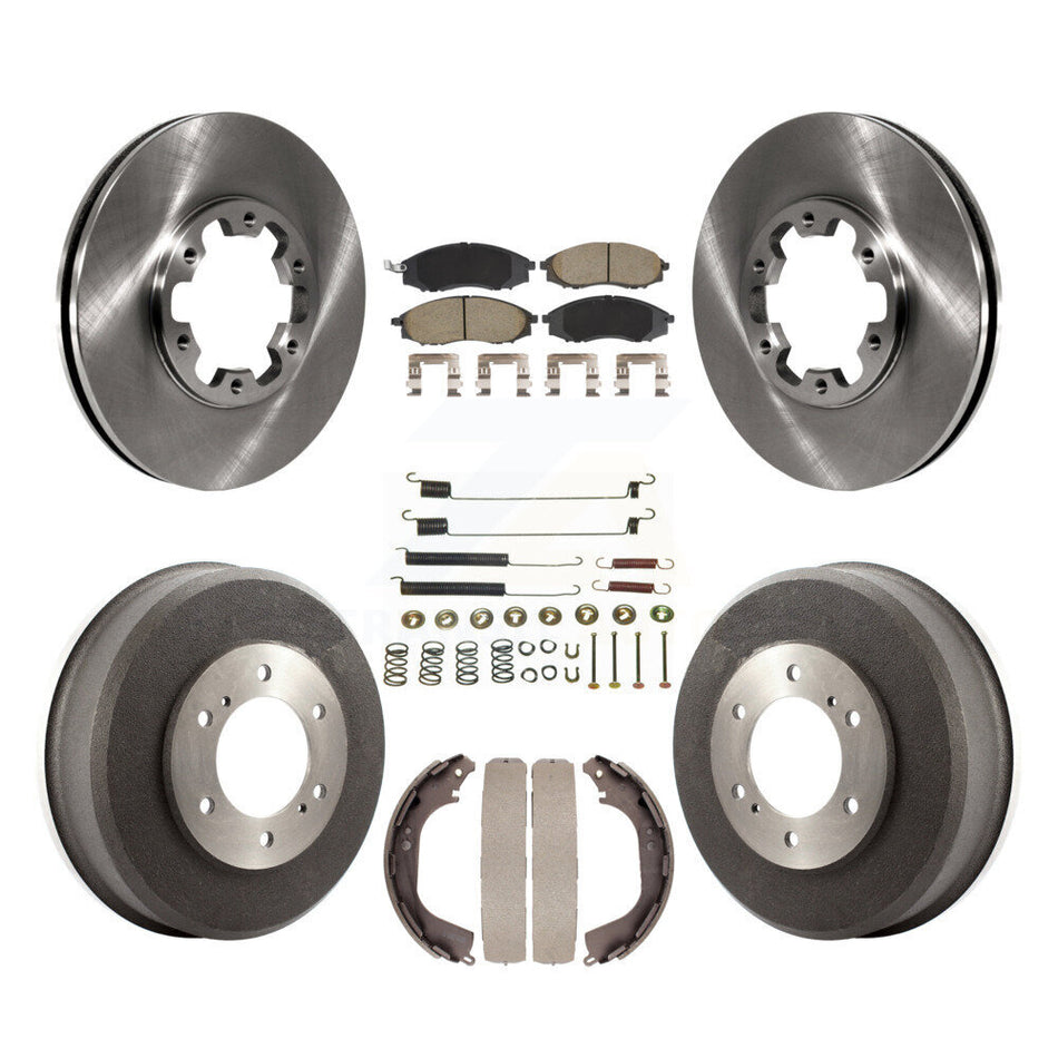 Front Rear Disc Brake Rotors Ceramic Pads And Drum Kit (7Pc) For Nissan Xterra Frontier K8C-102348