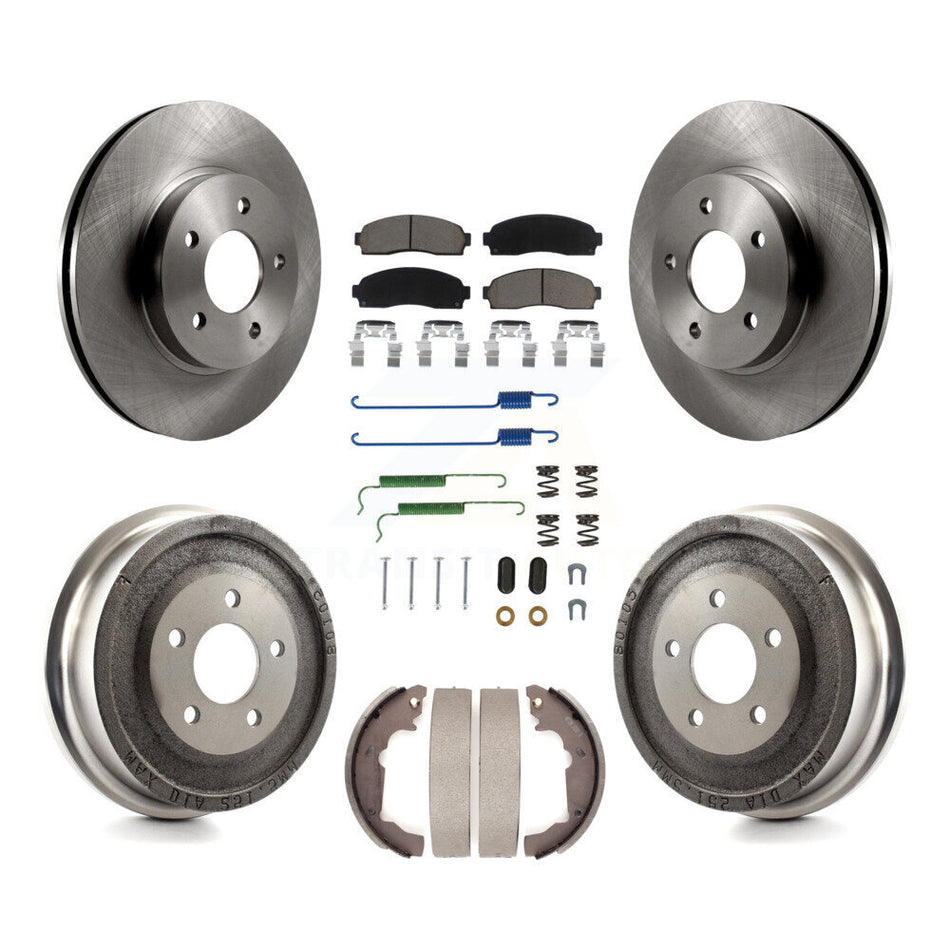 Front Rear Disc Brake Rotor Ceramic Pad & Drum Kit (7Pc) For Saturn Vue Chevrolet Equinox K8C-102349