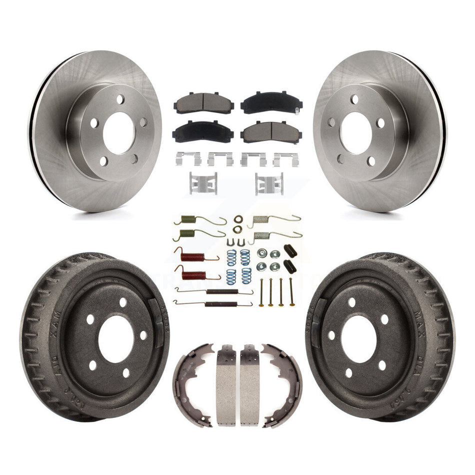 Front Rear Disc Brake Rotors Ceramic Pads And Drum Kit (7Pc) For Ford Ranger Mazda B3000 B4000 With 9" Diameter 4WD K8C-102352