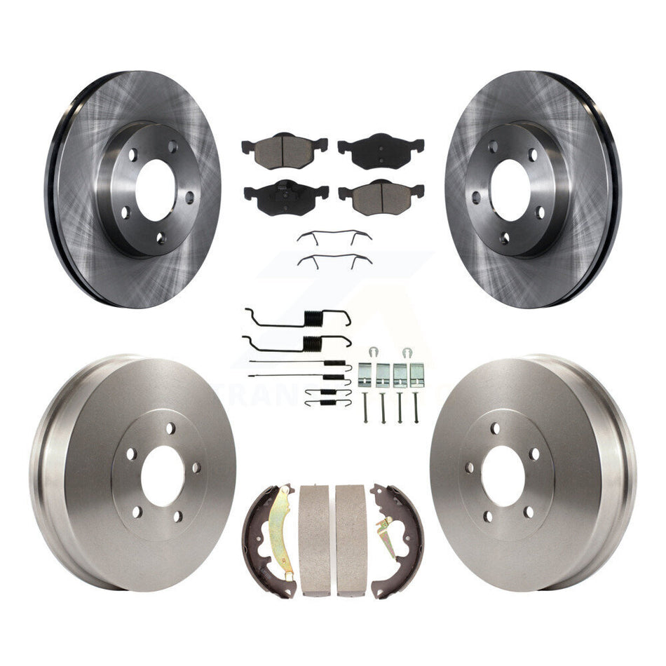 Front Rear Disc Brake Rotors Ceramic Pads And Drum Kit (7Pc) For 2007-2007 Ford Escape Mercury Mariner From 01/08/07 rear brakes K8C-102356