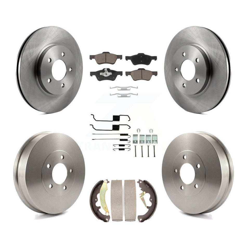 Front Rear Disc Brake Rotors Ceramic Pads And Drum Kit (7Pc) For 2007-2007 Ford Escape Mercury Mariner From 01/08/07 rear brakes K8C-102357
