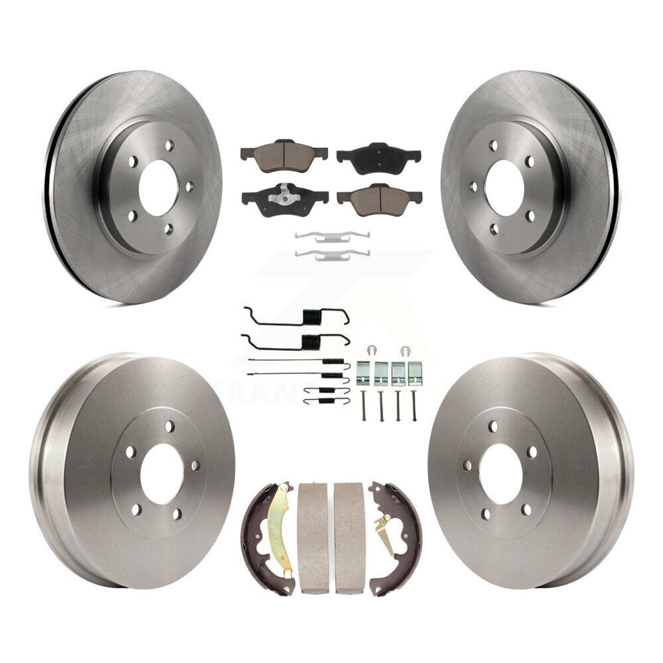 Front Rear Disc Brake Rotors Ceramic Pads And Drum Kit (7Pc) For 2007-2007 Ford Escape Mercury Mariner From 01/08/07 rear brakes K8C-102357