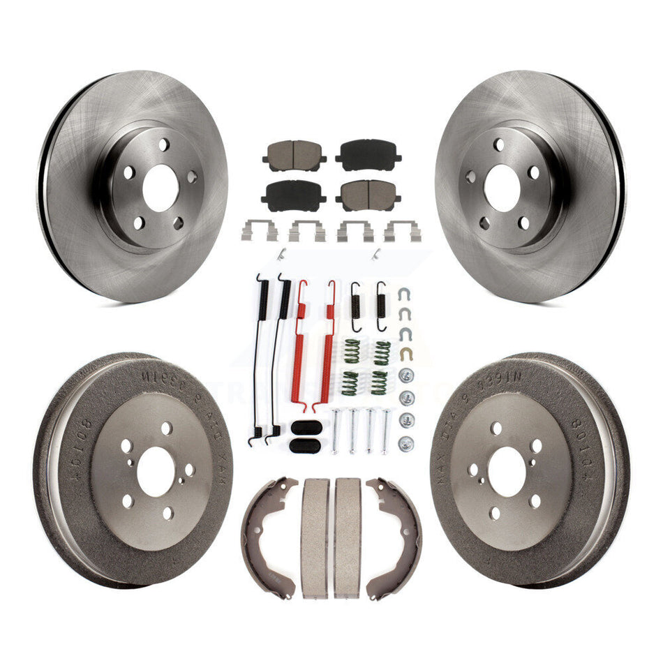 Front Rear Disc Brake Rotors Ceramic Pads And Drum Kit (7Pc) For Toyota Matrix Pontiac Vibe K8C-102361