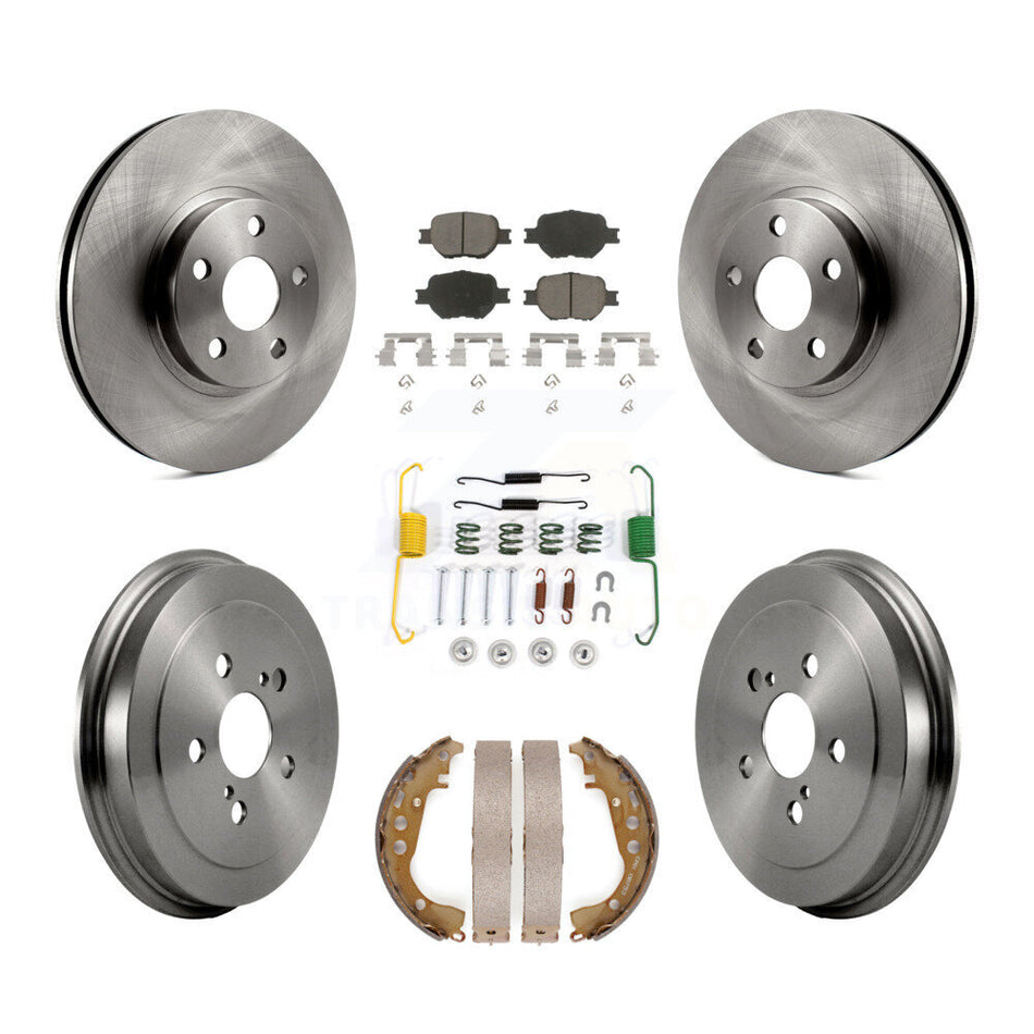 Front Rear Disc Brake Rotors Ceramic Pads And Drum Kit (7Pc) For Toyota Celica K8C-102362