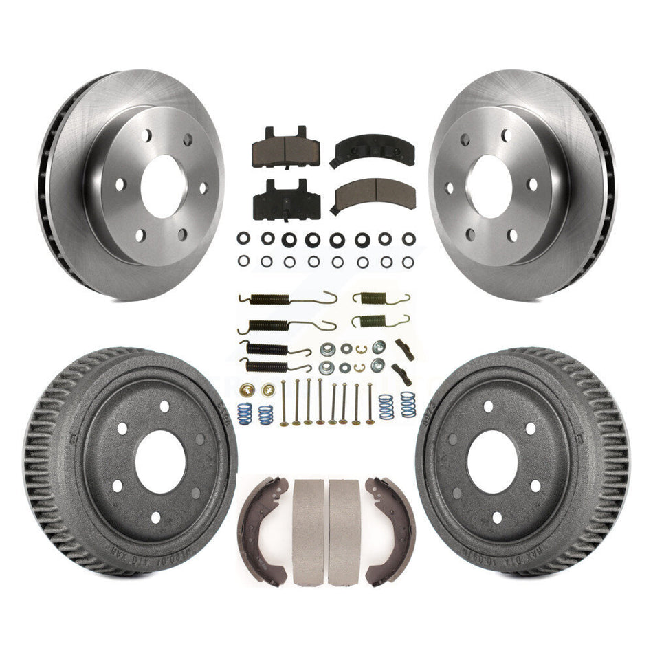 Front Rear Disc Brake Rotors Ceramic Pads And Drum Kit (7Pc) For 1992-1994 Chevrolet Blazer 4WD With 11" Diameter K8C-102368