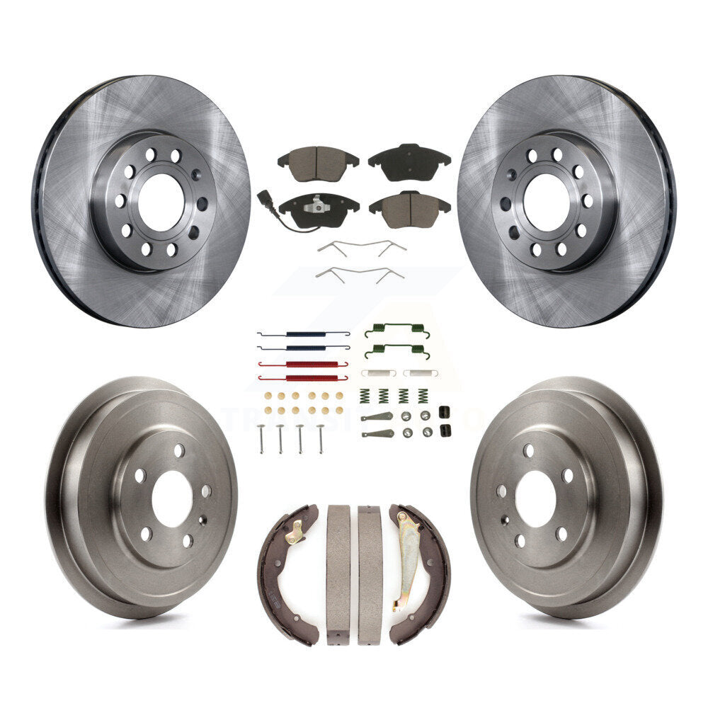 Front Rear Brake Rotor Ceramic Pad & Drum Kit (7Pc) For Volkswagen Jetta rear brakes K8C-102379
