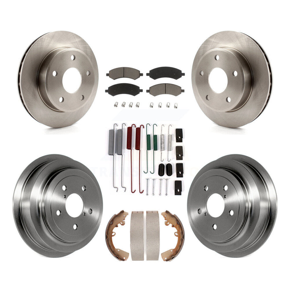 Front Rear Disc Brake Rotors Ceramic Pads And Drum Kit (7Pc) For Dakota Dodge Ram Mitsubishi Raider K8C-102383
