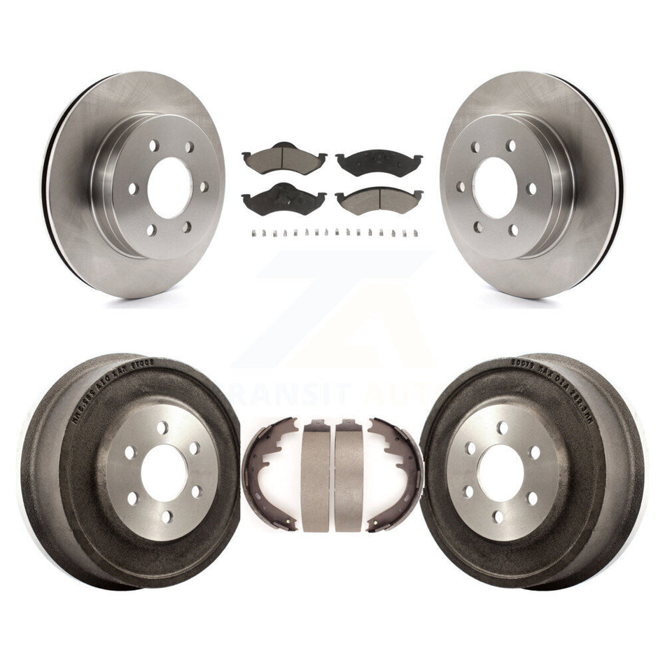 Front Rear Disc Brake Rotors Ceramic Pads And Drum Kit For 2000-2002 Dodge Dakota Durango K8C-102392