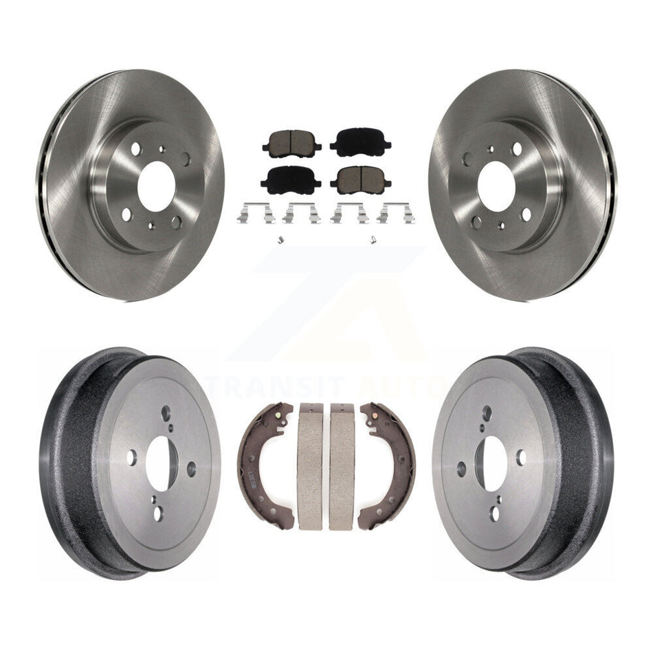 Front Rear Disc Brake Rotors Ceramic Pads And Drum Kit For 2002 Toyota Corolla From 04 02 K8C-102404