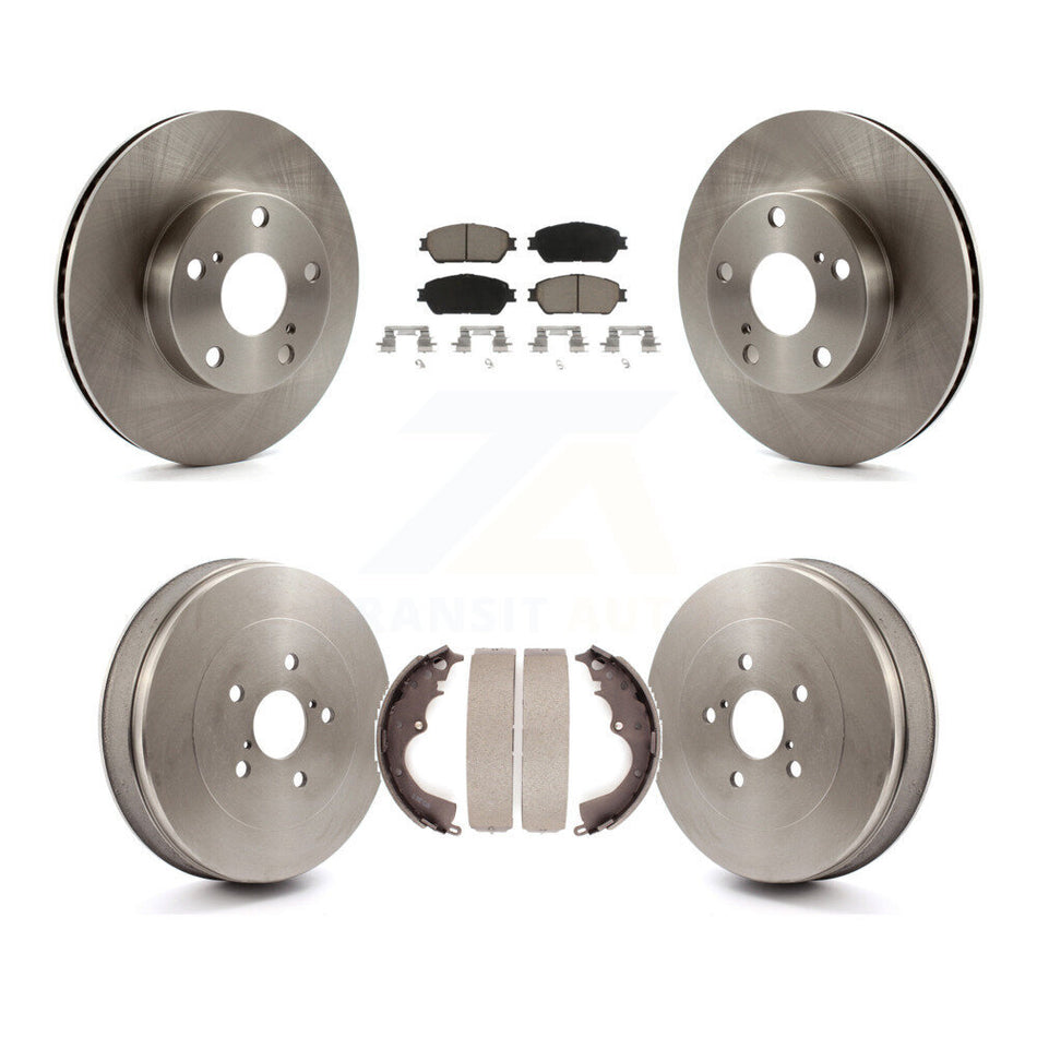 Front Rear Disc Brake Rotors Ceramic Pads And Drum Kit For Toyota Tacoma With 5 Lug Wheels K8C-102411