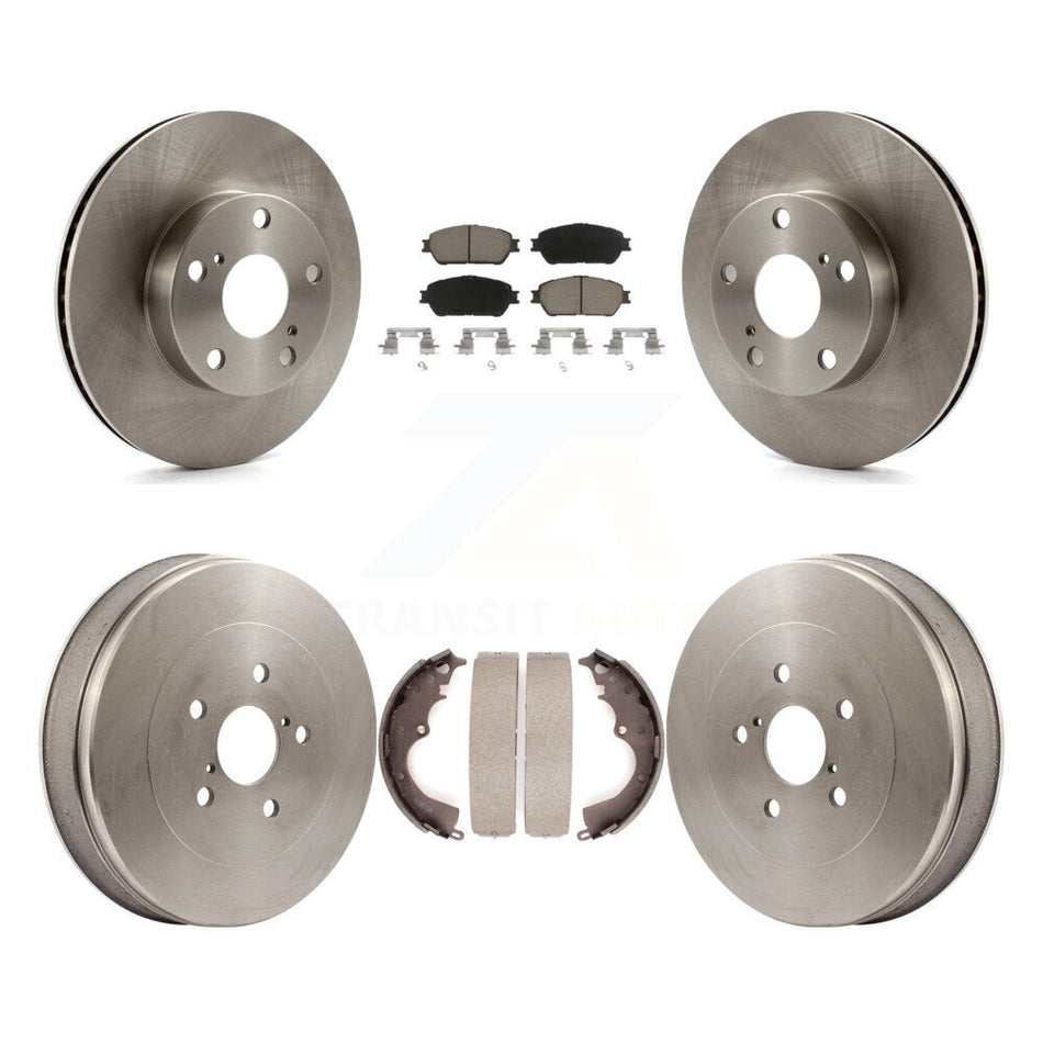 Front Rear Disc Brake Rotors Ceramic Pads And Drum Kit For Toyota Tacoma With 5 Lug Wheels K8C-102411