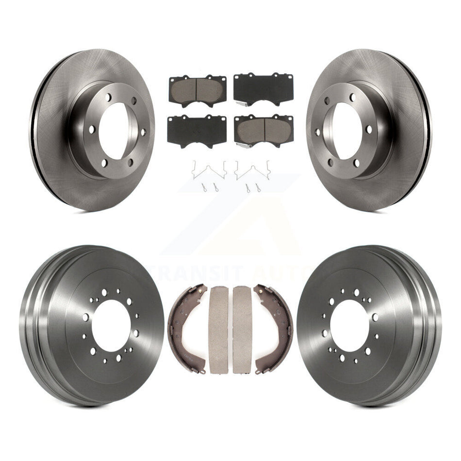 Front Rear Disc Brake Rotors Ceramic Pads And Drum Kit For 2004-2006 Toyota Tundra K8C-102412