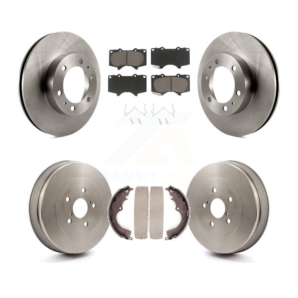 Front Rear Disc Brake Rotors Ceramic Pads And Drum Kit For 2015 Toyota Tacoma RWD With 6 Lug Wheels K8C-102414