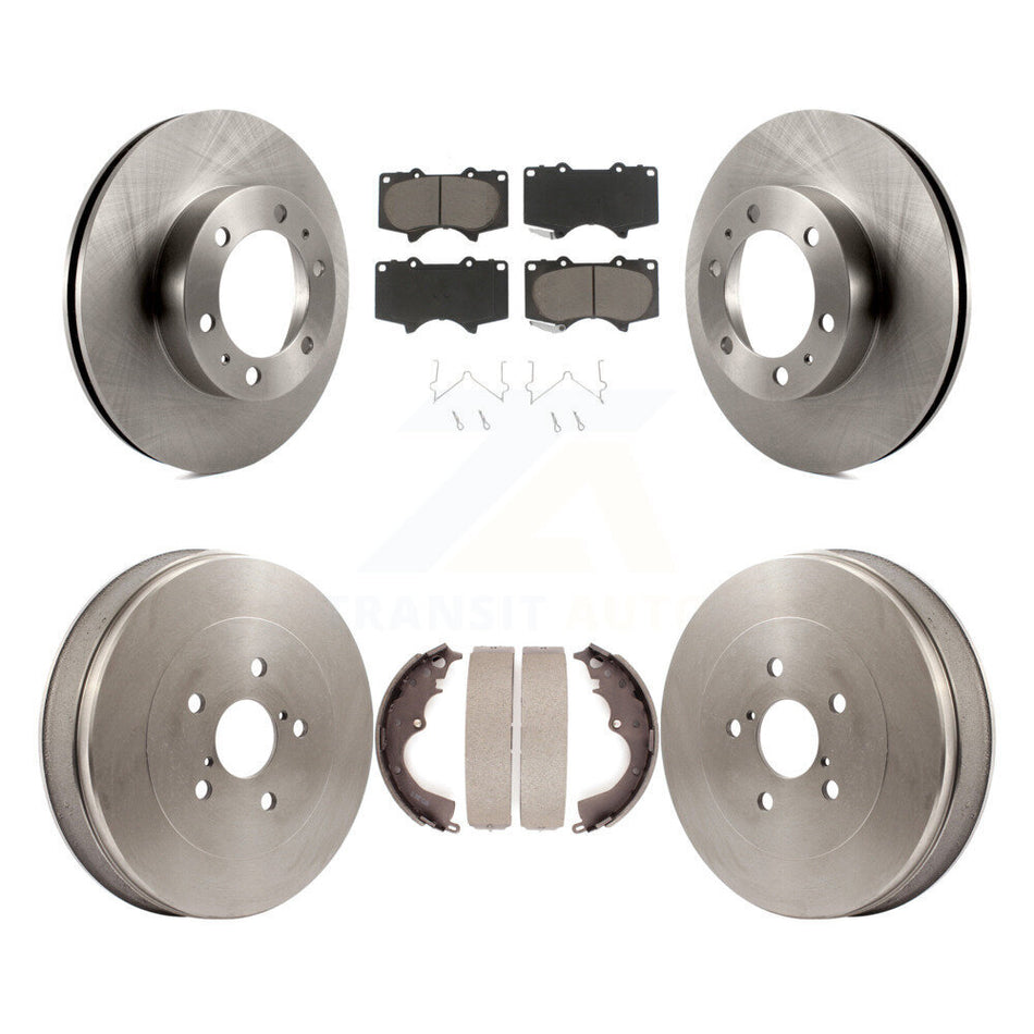Front Rear Disc Brake Rotors Ceramic Pads And Drum Kit For 2015 Toyota Tacoma RWD With 6 Lug Wheels K8C-102414
