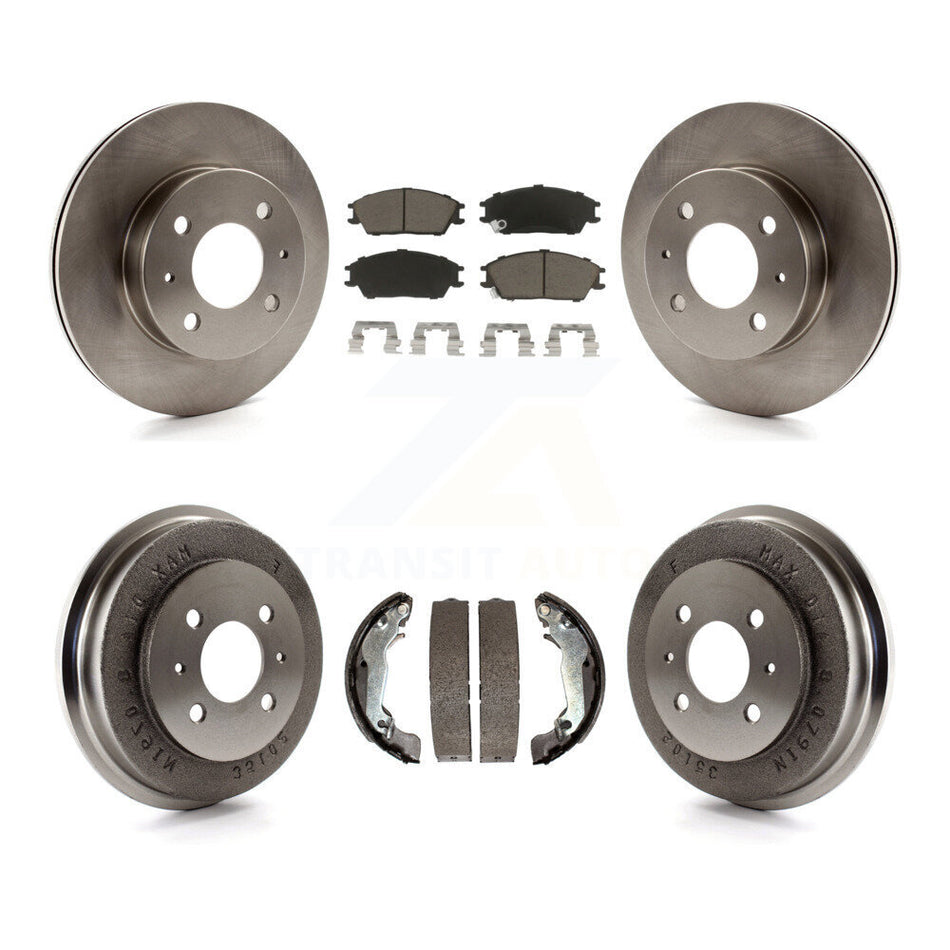 Front Rear Disc Brake Rotors Ceramic Pads And Drum Kit For 2003-2005 Hyundai Accent K8C-102430