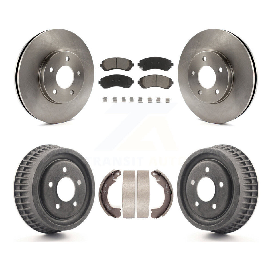 Front Rear Disc Brake Rotors Ceramic Pads And Drum Kit For 2002-2004 Chevrolet Venture Pontiac Montana Oldsmobile Silhouette K8C-102431