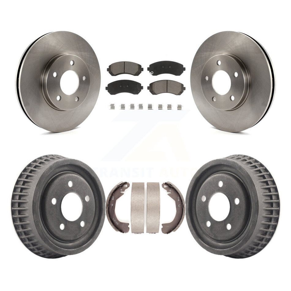 Front Rear Disc Brake Rotors Ceramic Pads And Drum Kit For 2002-2004 Chevrolet Venture Pontiac Montana Oldsmobile Silhouette K8C-102431