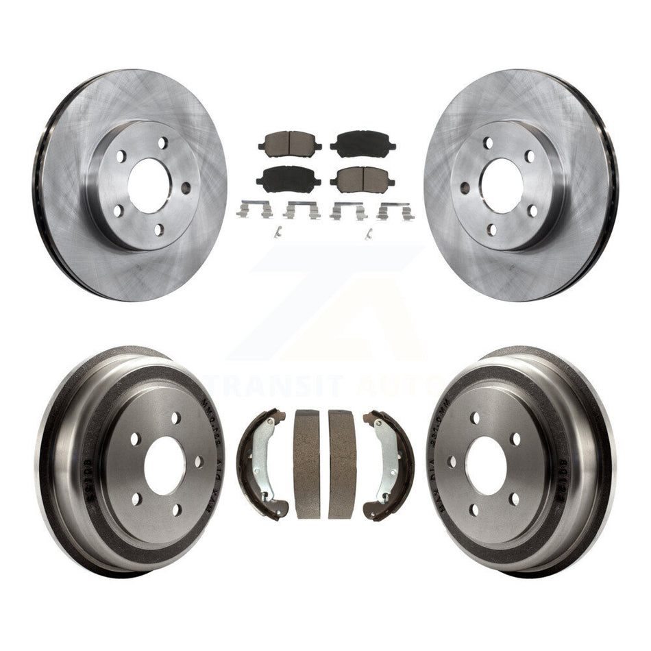 Front Rear Disc Brake Rotors Ceramic Pads And Drum Kit For 2007 Chevrolet Cobalt LT LTZ LS With 5 Lug Wheels K8C-102438