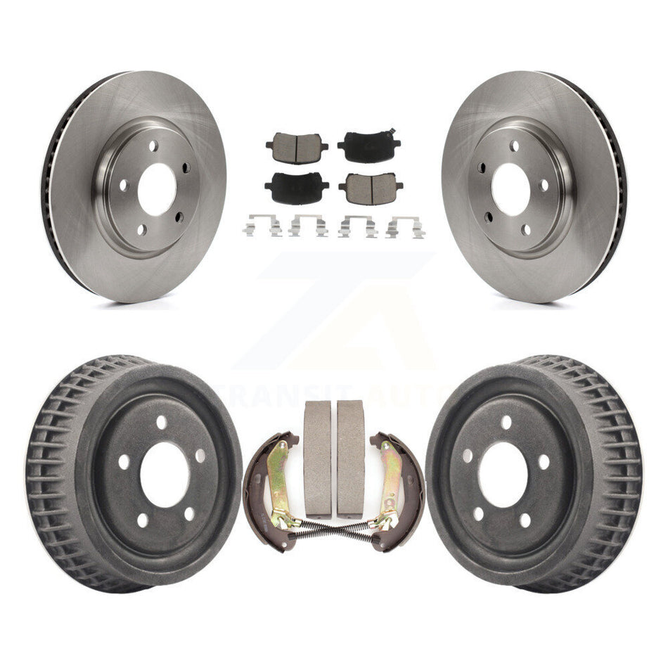 Front Rear Disc Brake Rotors Ceramic Pads And Drum Kit For 2004 Chevrolet Malibu rear brakes With 296mm Diameter Rotor K8C-102441