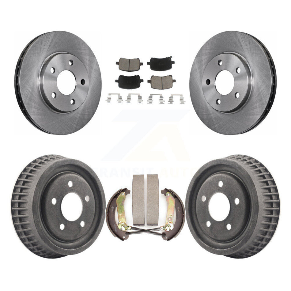 Front Rear Disc Brake Rotors Ceramic Pads And Drum Kit For 2004 Chevrolet Malibu rear brakes With 276mm Diameter Rotor K8C-102442