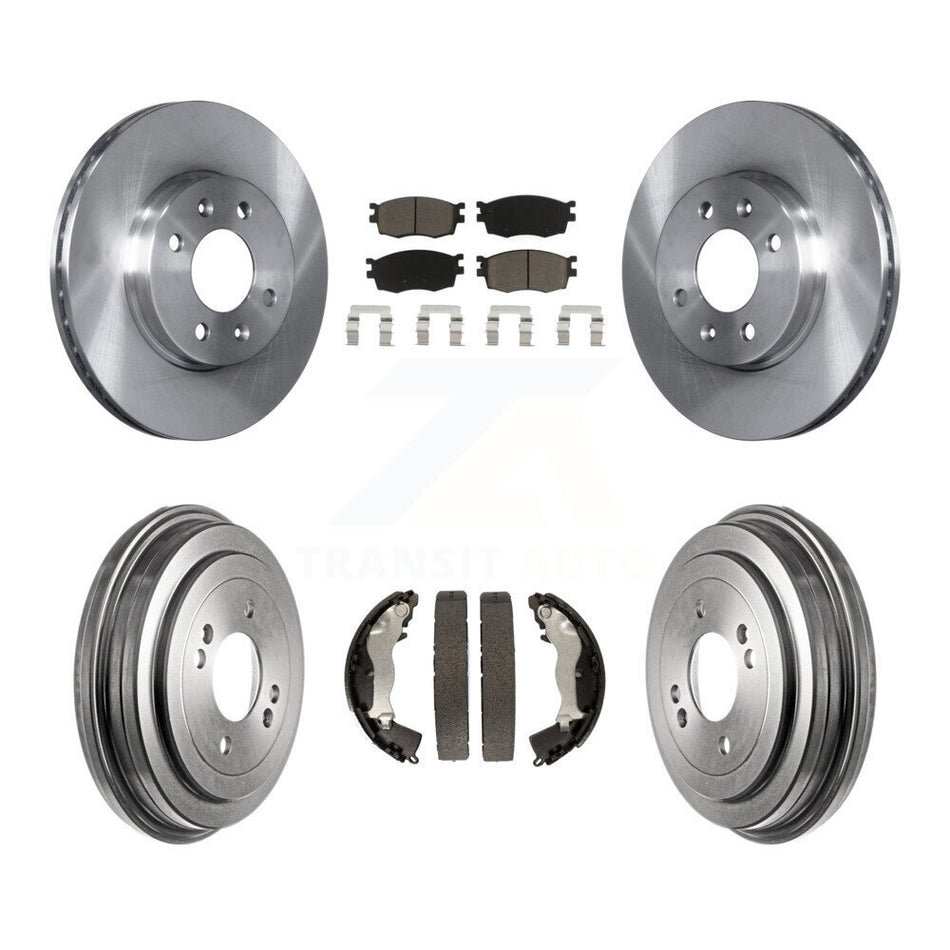 Front Rear Disc Brake Rotors Ceramic Pads And Drum Kit For Hyundai Accent Kia Rio Rio5 K8C-102443