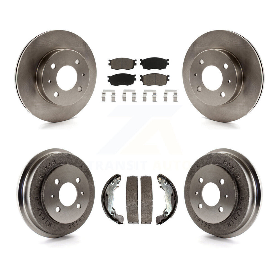 Front Rear Disc Brake Rotors Ceramic Pads And Drum Kit For 2006 Hyundai Accent Hatchback To 09 30 05 K8C-102445