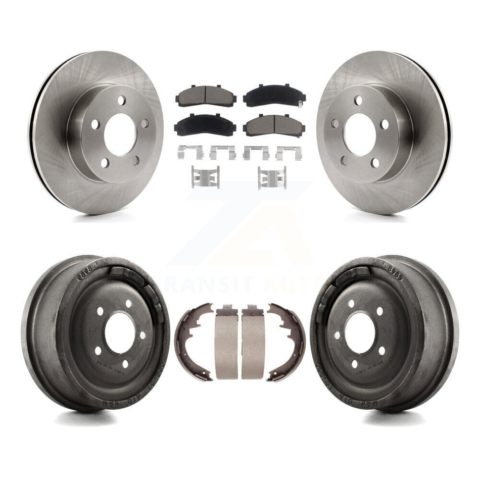 Front Rear Disc Brake Rotors Ceramic Pads And Drum Kit For Ford Ranger Mazda B3000 B4000 With 10" Diameter 4WD K8C-102446