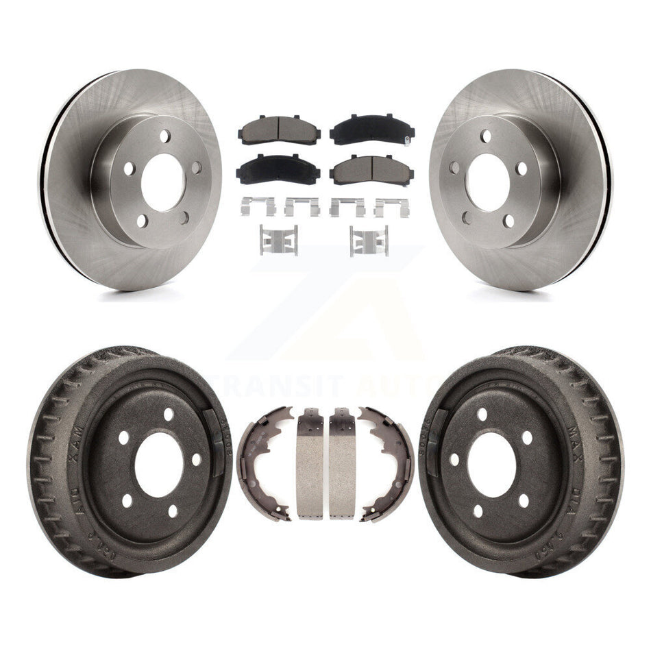 Front Rear Disc Brake Rotors Ceramic Pads And Drum Kit For Ford Ranger Mazda B3000 B4000 With 9" Diameter 4WD K8C-102447