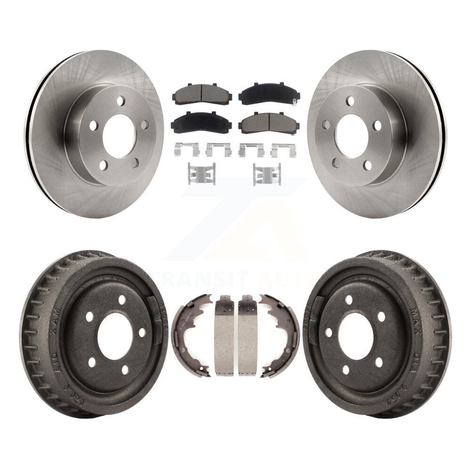 Front Rear Disc Brake Rotors Ceramic Pads And Drum Kit For Ford Ranger Mazda B3000 B4000 With 9" Diameter 4WD K8C-102447